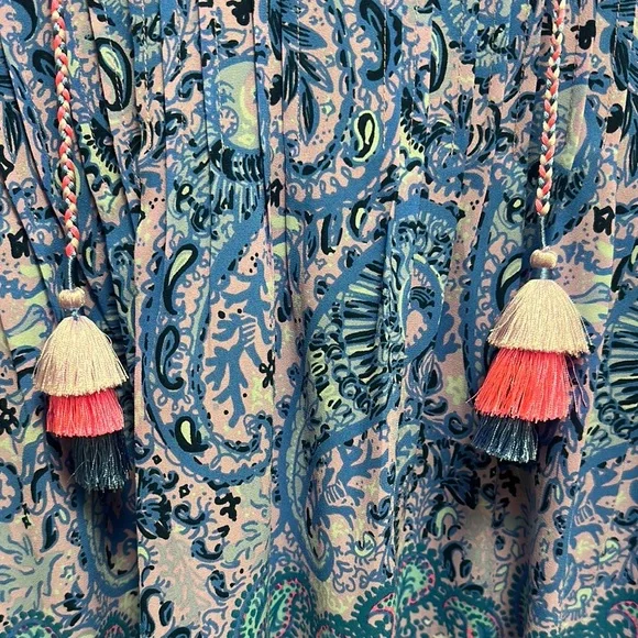 Lilly Pulitzer Blue 3/4 Sleeve marilina tunic - Picture 4 of 4